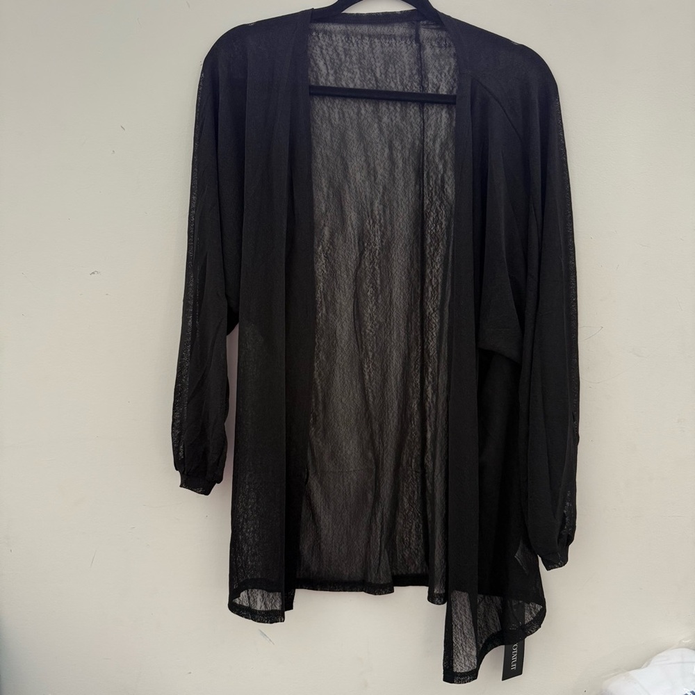 Chic Black Sheer Kimono